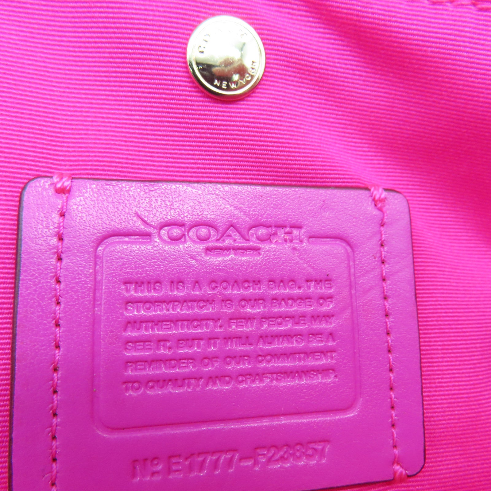 COACH 牛皮皮革/PVC塗層帆布2 Way Shoulder金扣手挽肩背兩用袋棕色/粉紅色