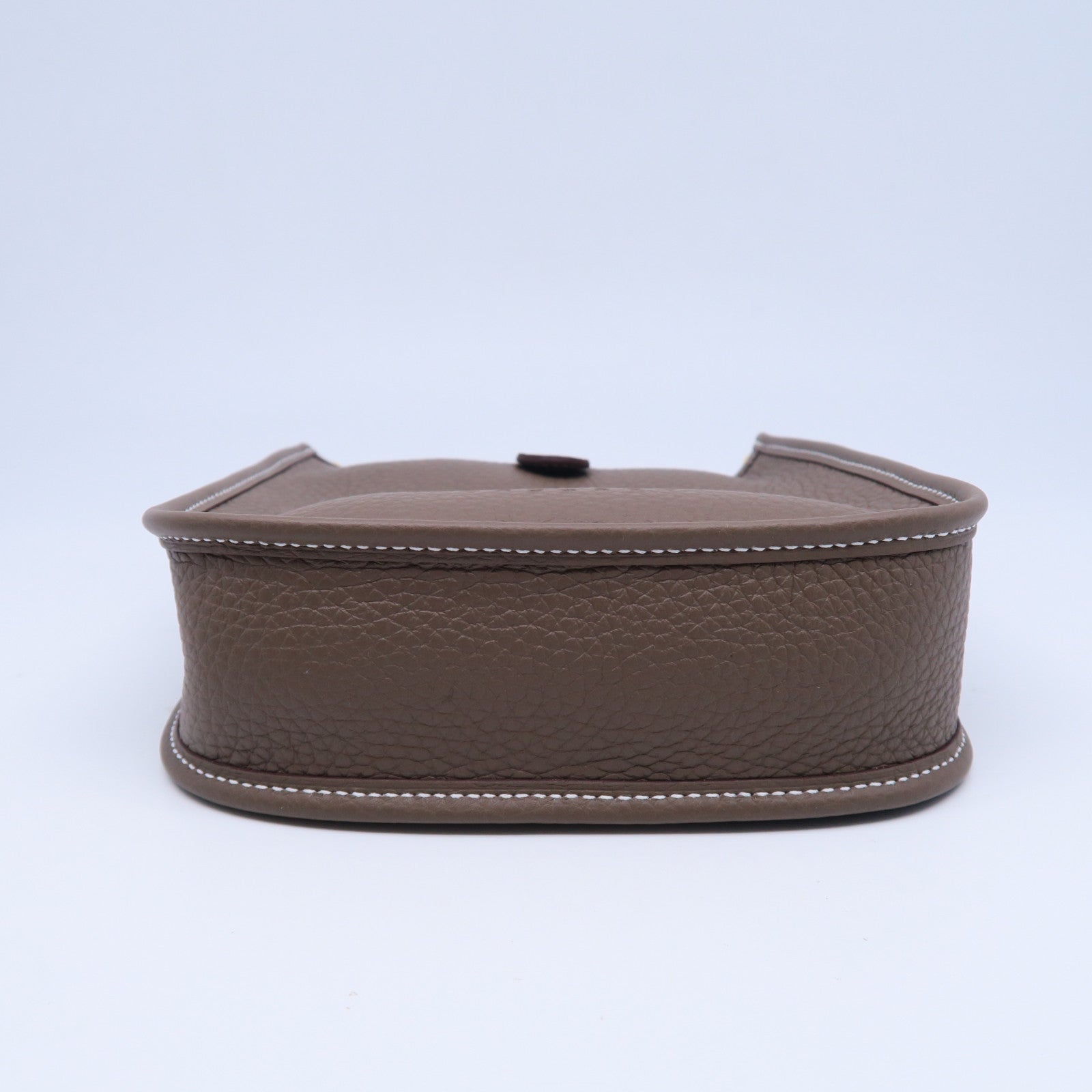 HERMES Clemence皮革Evelyne TPM金扣肩背袋大象灰色