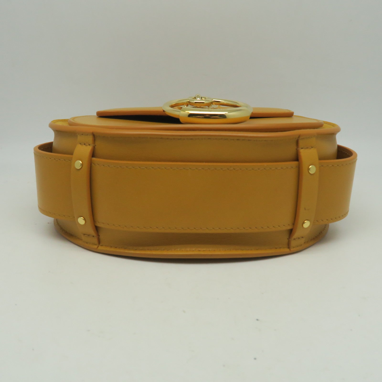 Chloe Cowhide Leather Small Tess Crossbody Bag Gold Buckle Handle Shoulder Back Dual-purpose Bag Yellow