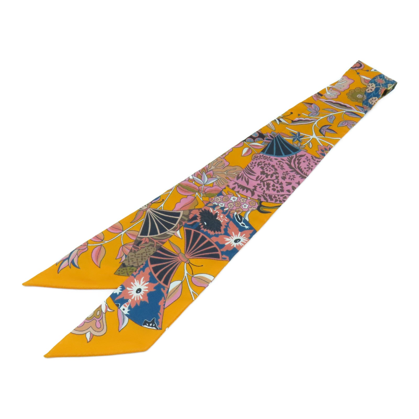 HERMES 【激減優惠】絲質Twilly絲巾橘色