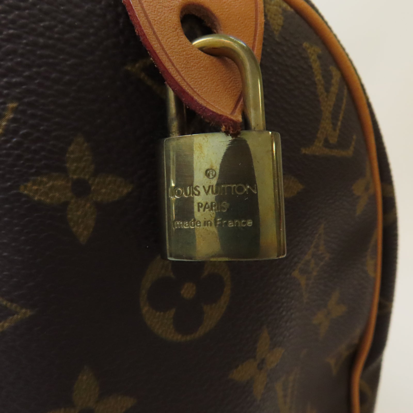 LOUIS VUITTON Monogram Speedy 30金扣手挽袋啡色