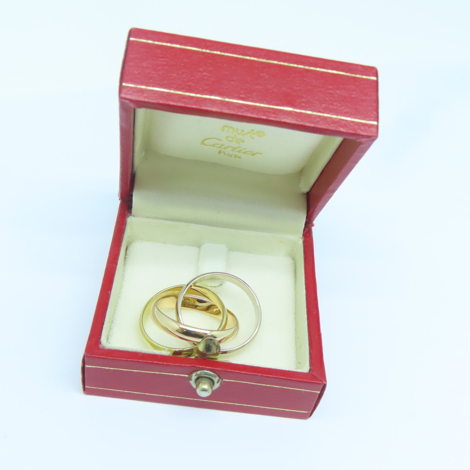 CARTIER 【激減優惠】18K黃金/玫瑰金/白金Trinity戒指US#5.5/Cartier#52金色/粉金色/銀色