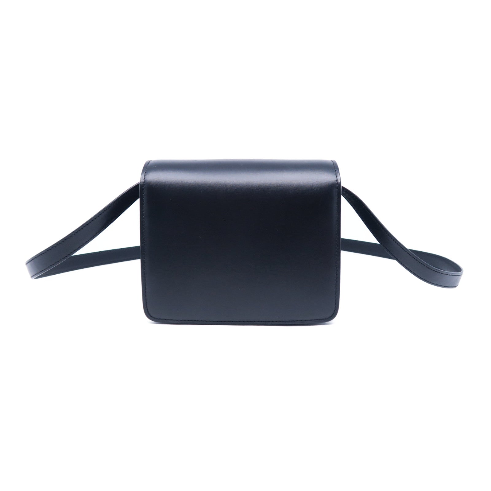 CELINE 牛皮皮革Shoulder Bag金扣肩背袋黑色