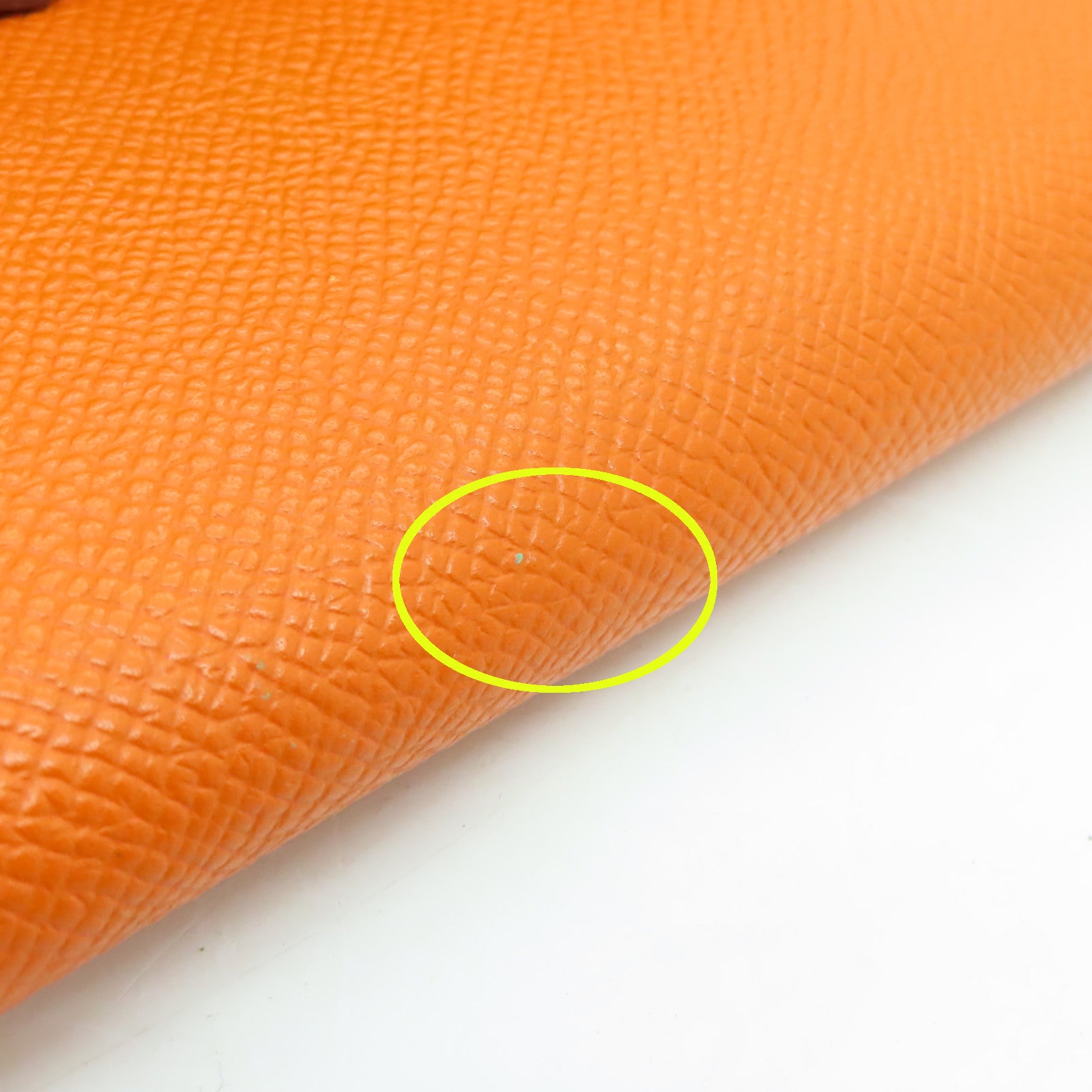 HERMES Epsom皮革Kelly Wallet銀扣長錢包Feu橙色