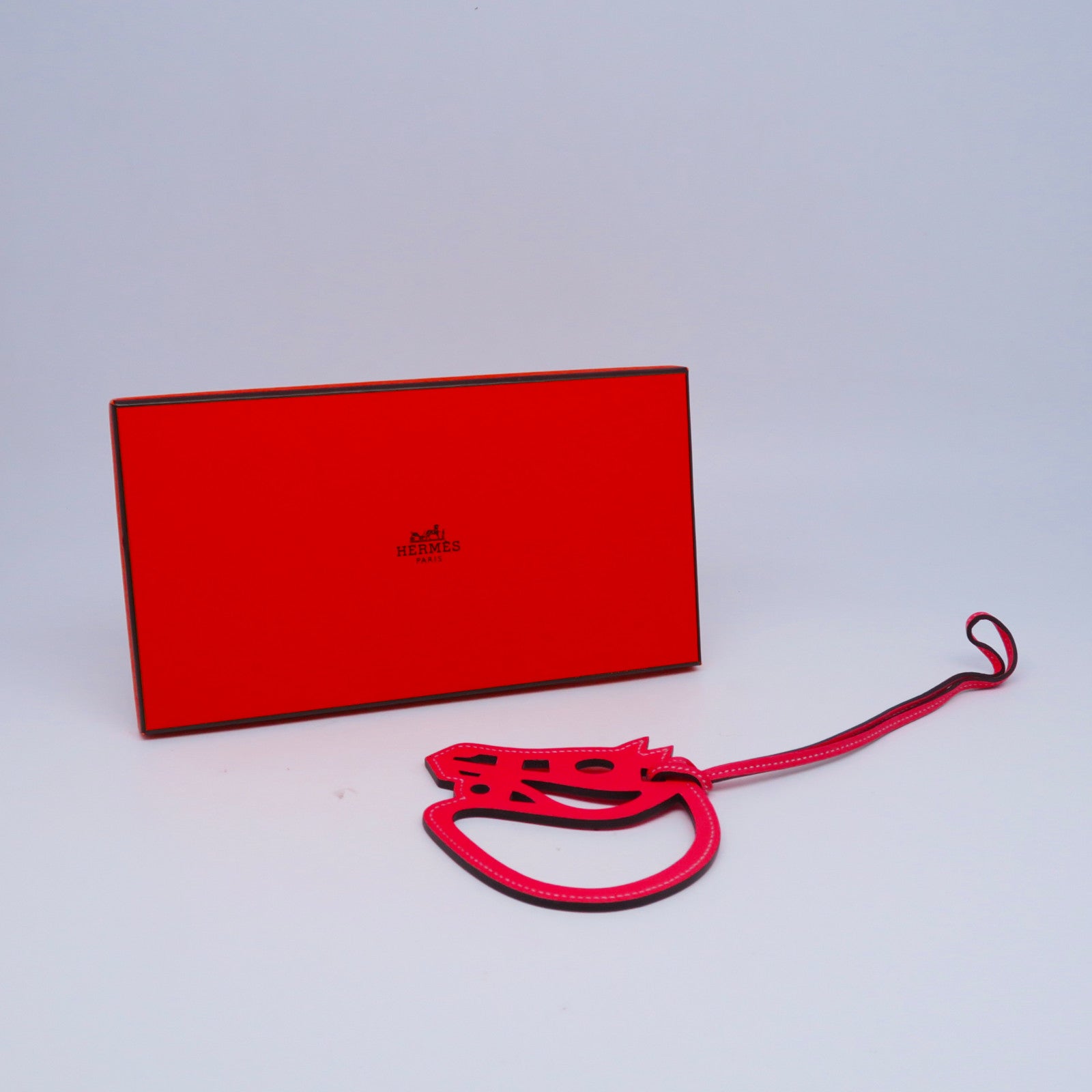 HERMES Vache liegeeHorse Charm掛飾杜鵑粉色