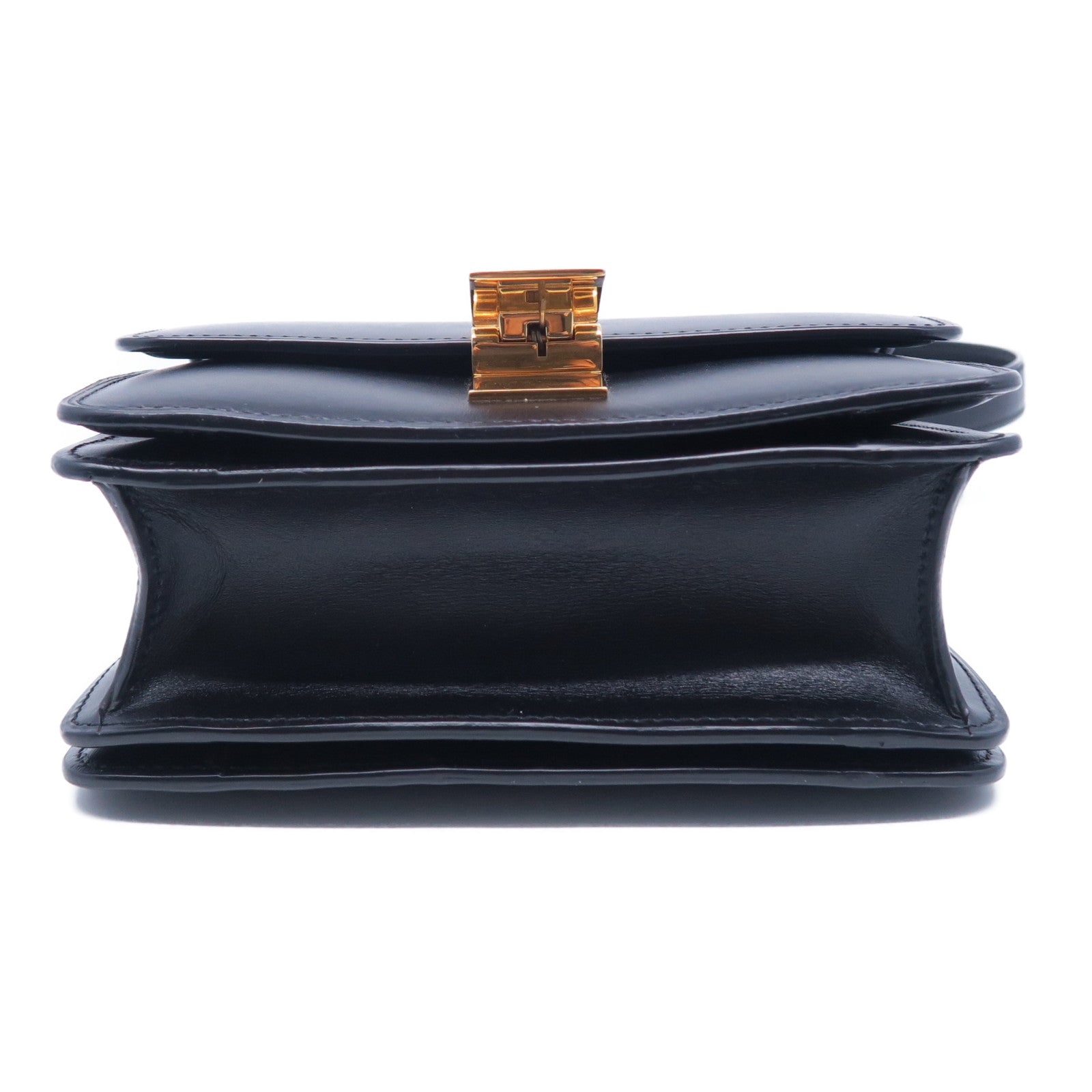 CELINE 牛皮皮革Shoulder Bag金扣肩背袋黑色