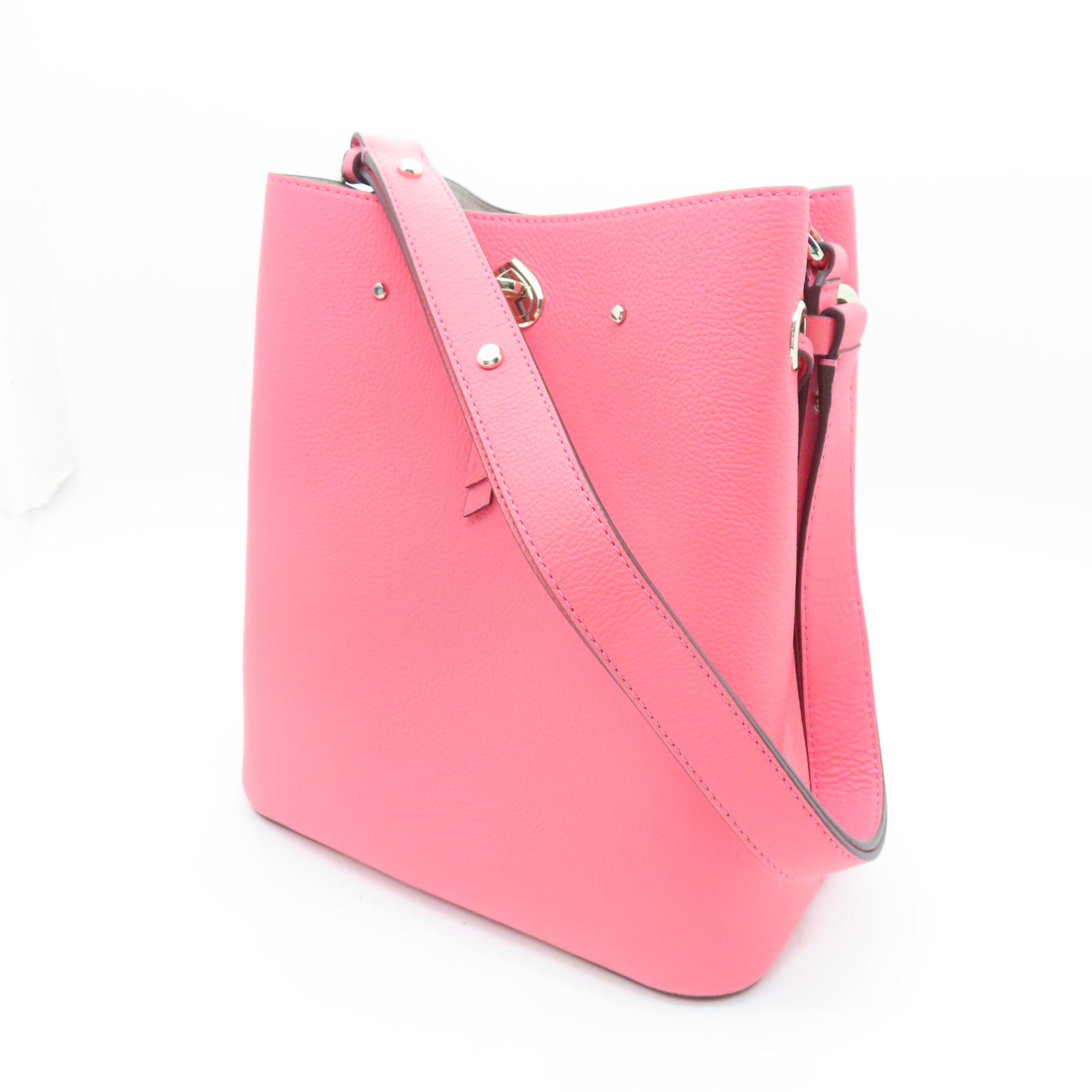Kate Spade 牛皮皮革Shoulder Bag金扣肩背袋粉紅色