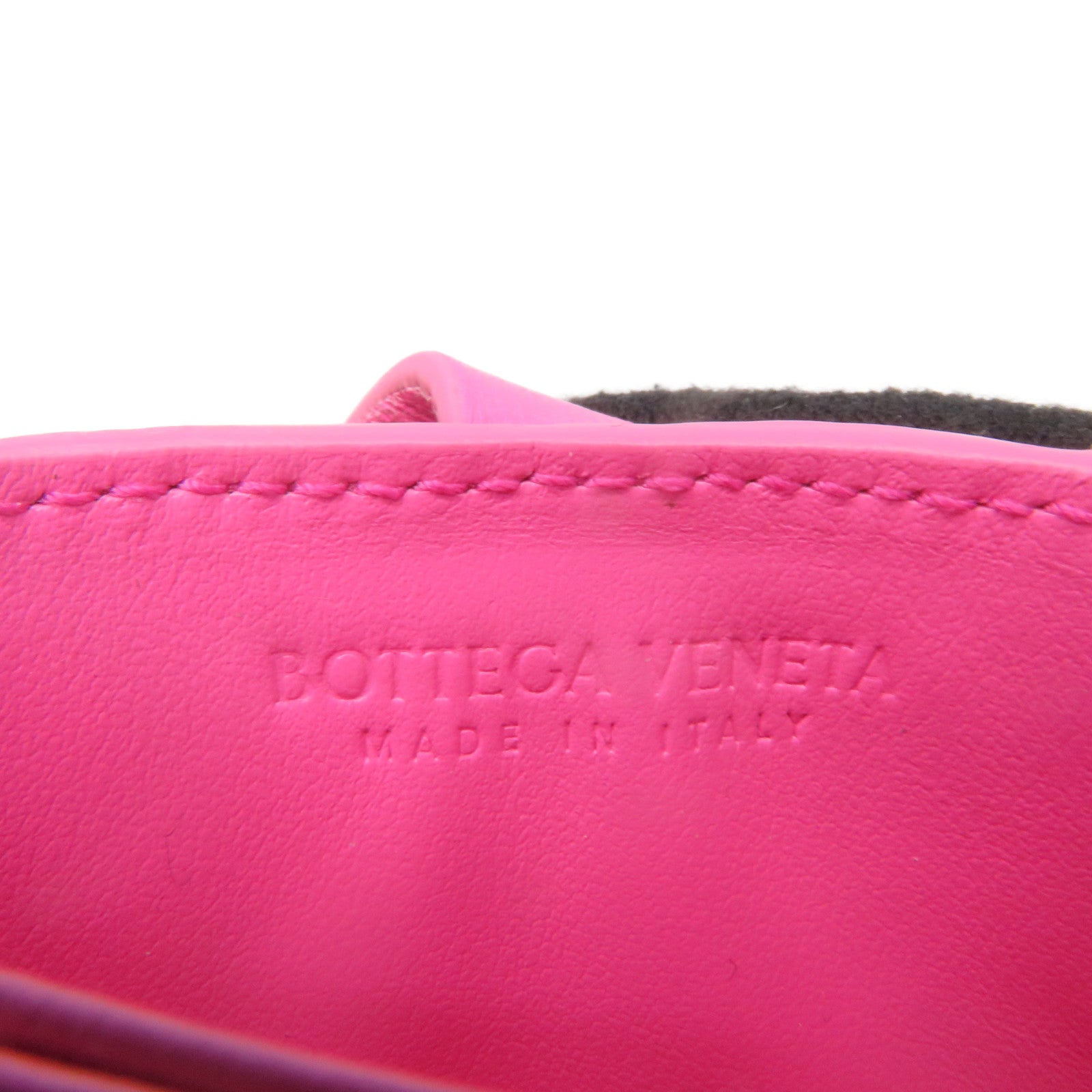 BOTTEGA VENETA 織紋皮革Card Case銀扣卡片套粉紅色