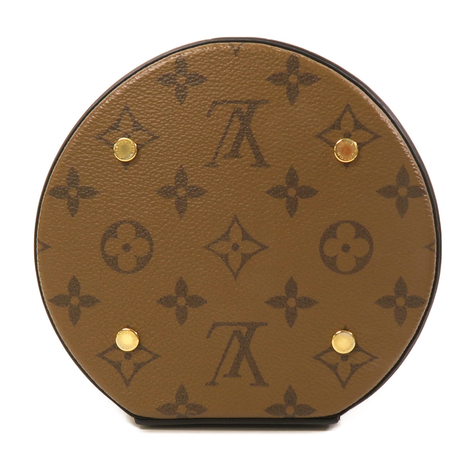 LOUIS VUITTON Monogram Reverse Cannes金扣手挽肩背兩用袋啡色/黑色
