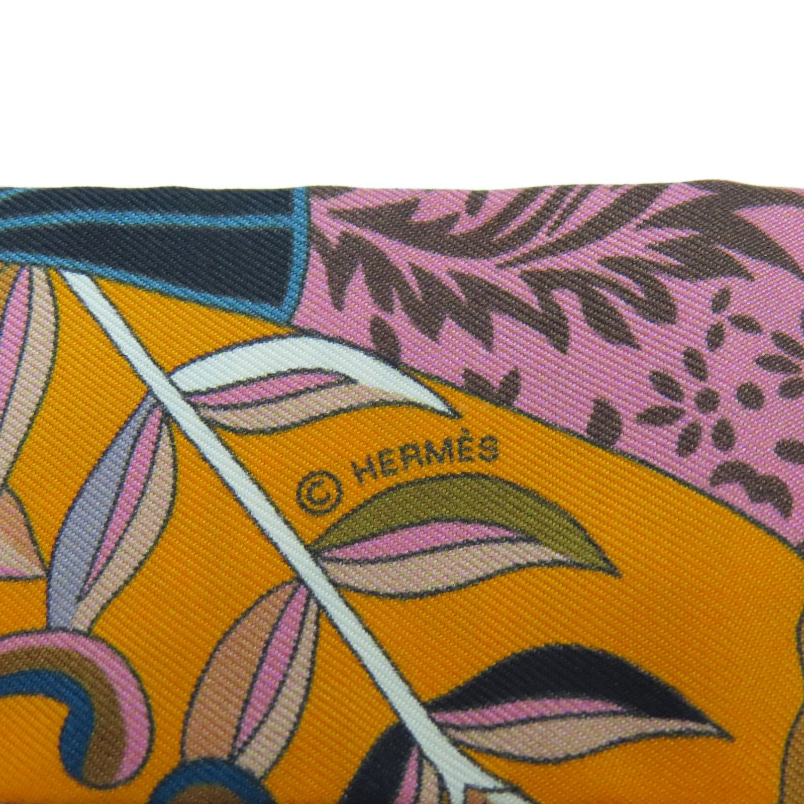 HERMES 【激減優惠】絲質Twilly絲巾橘色