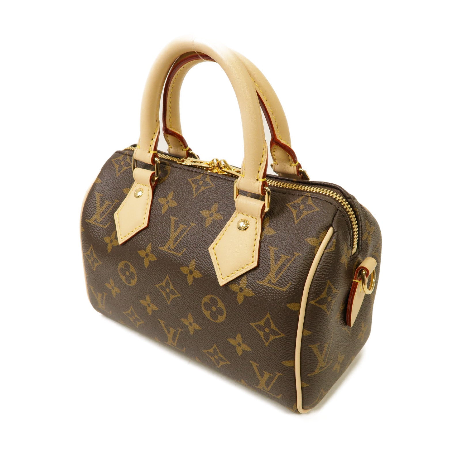 LOUIS VUITTON Monogram Speedy Bandouliere 20金扣手挽肩背兩用袋棕色