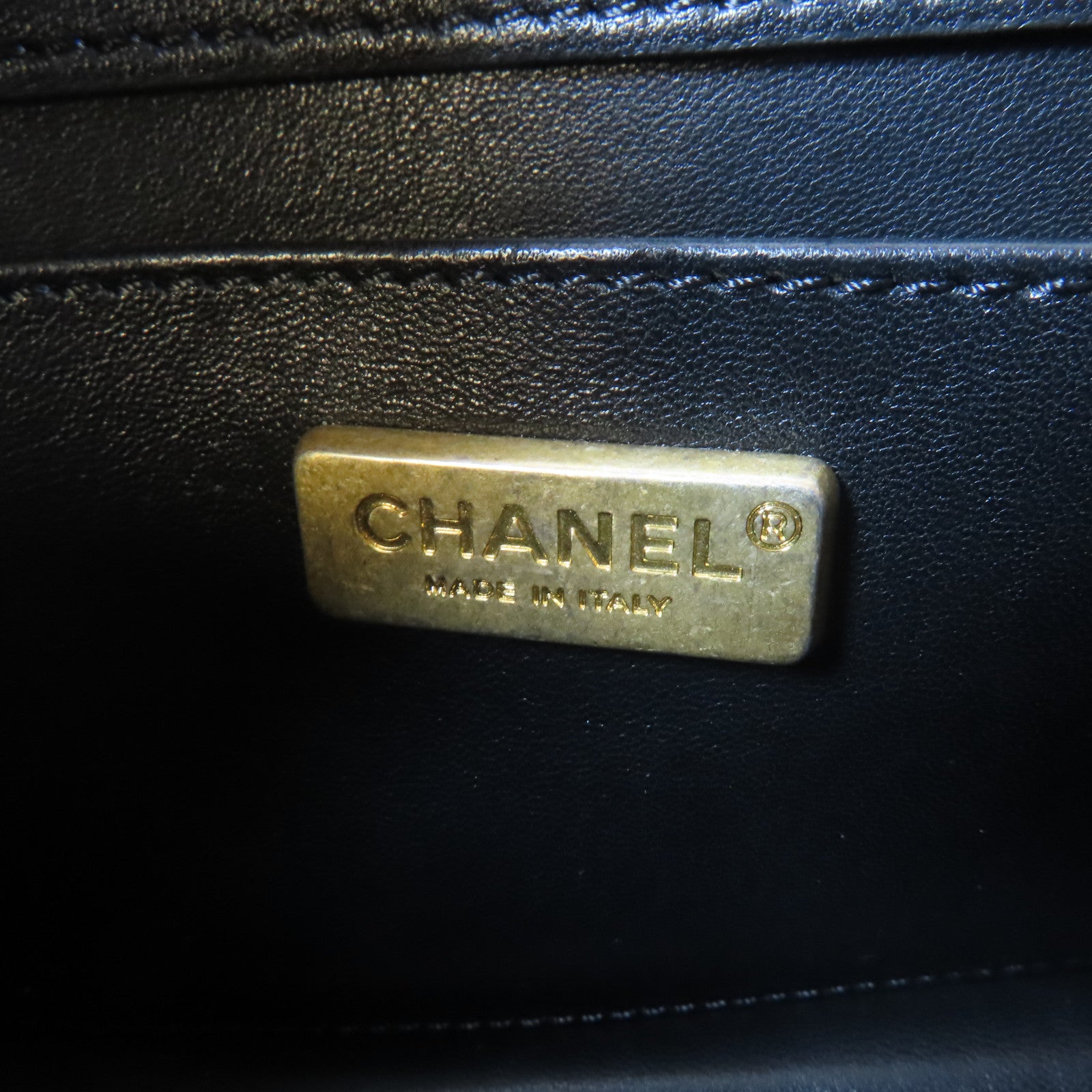 CHANEL 蜥蝪皮革Chain Shoulder金扣鏈帶肩背袋黑色/銀色