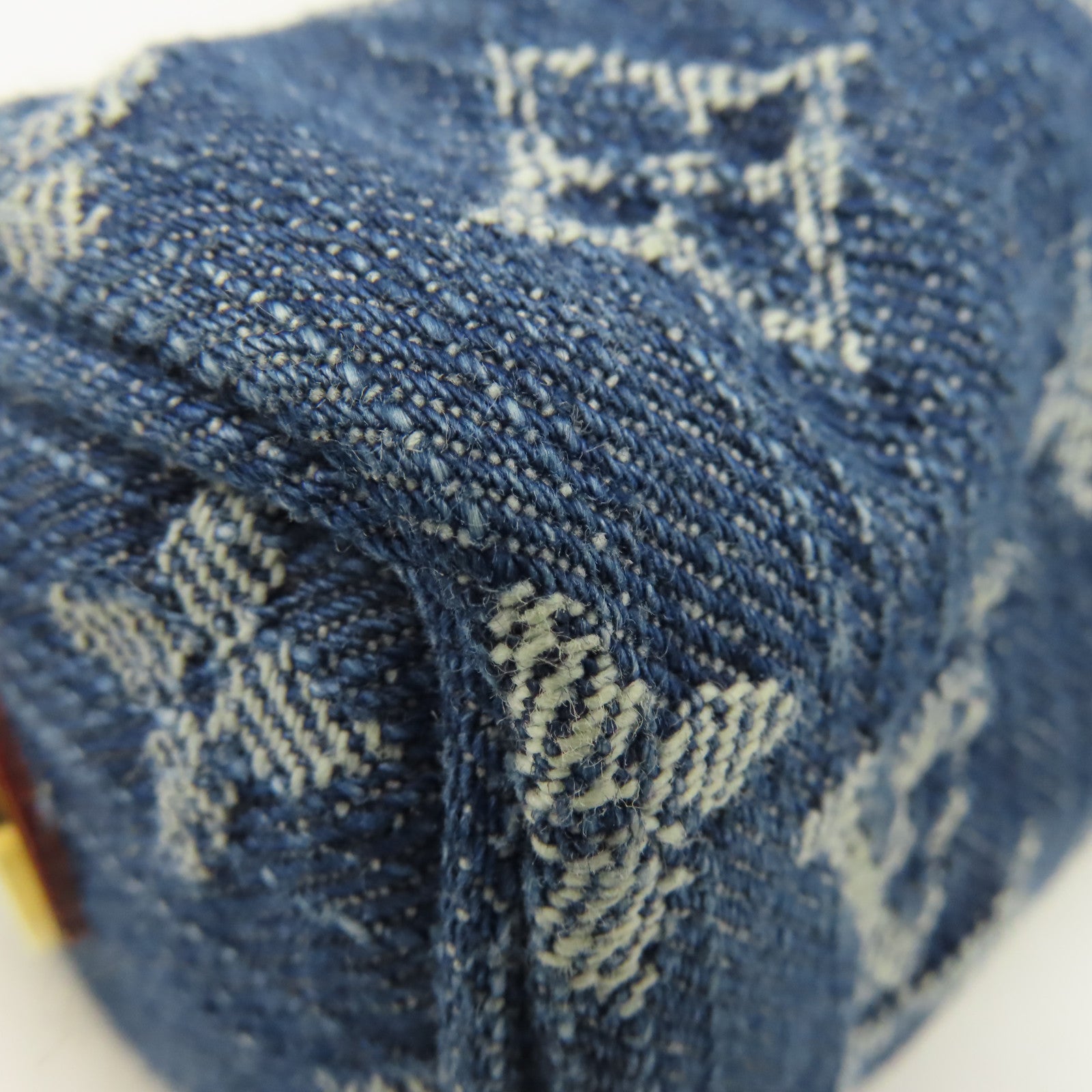 LOUIS VUITTON Monogram Denim Trousse Speedy Pouch Charm金扣掛飾藍色