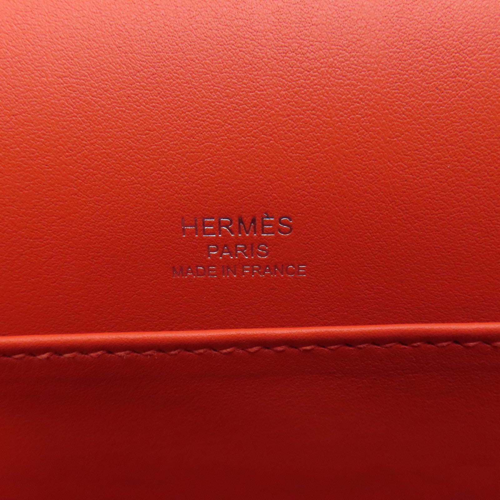 HERMES Chevre皮革Geta Shoulder Bag银扣肩背袋Capucine橙色