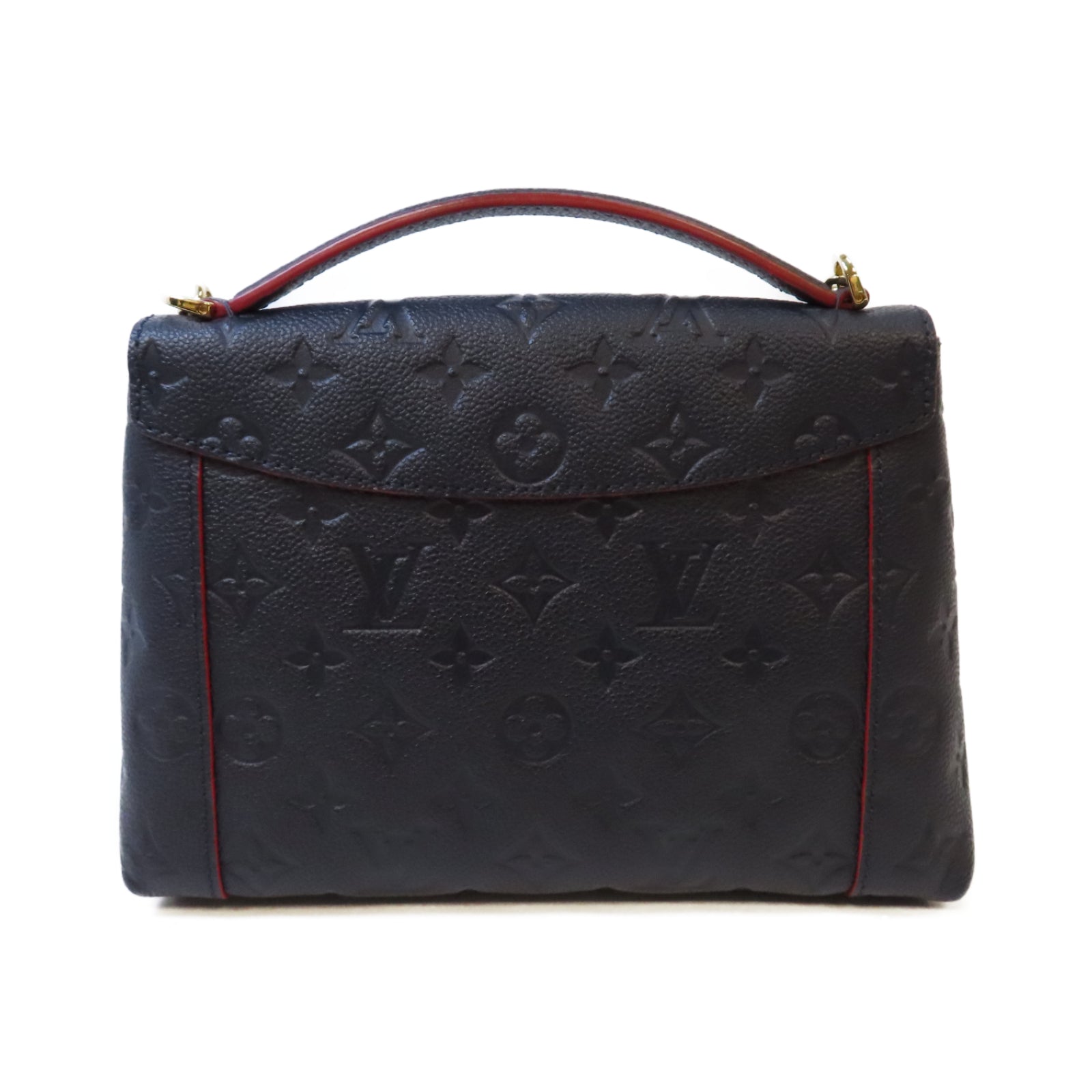 LOUIS VUITTON Mono-Empreinte Blanche BB金扣鏈帶肩背袋藍色