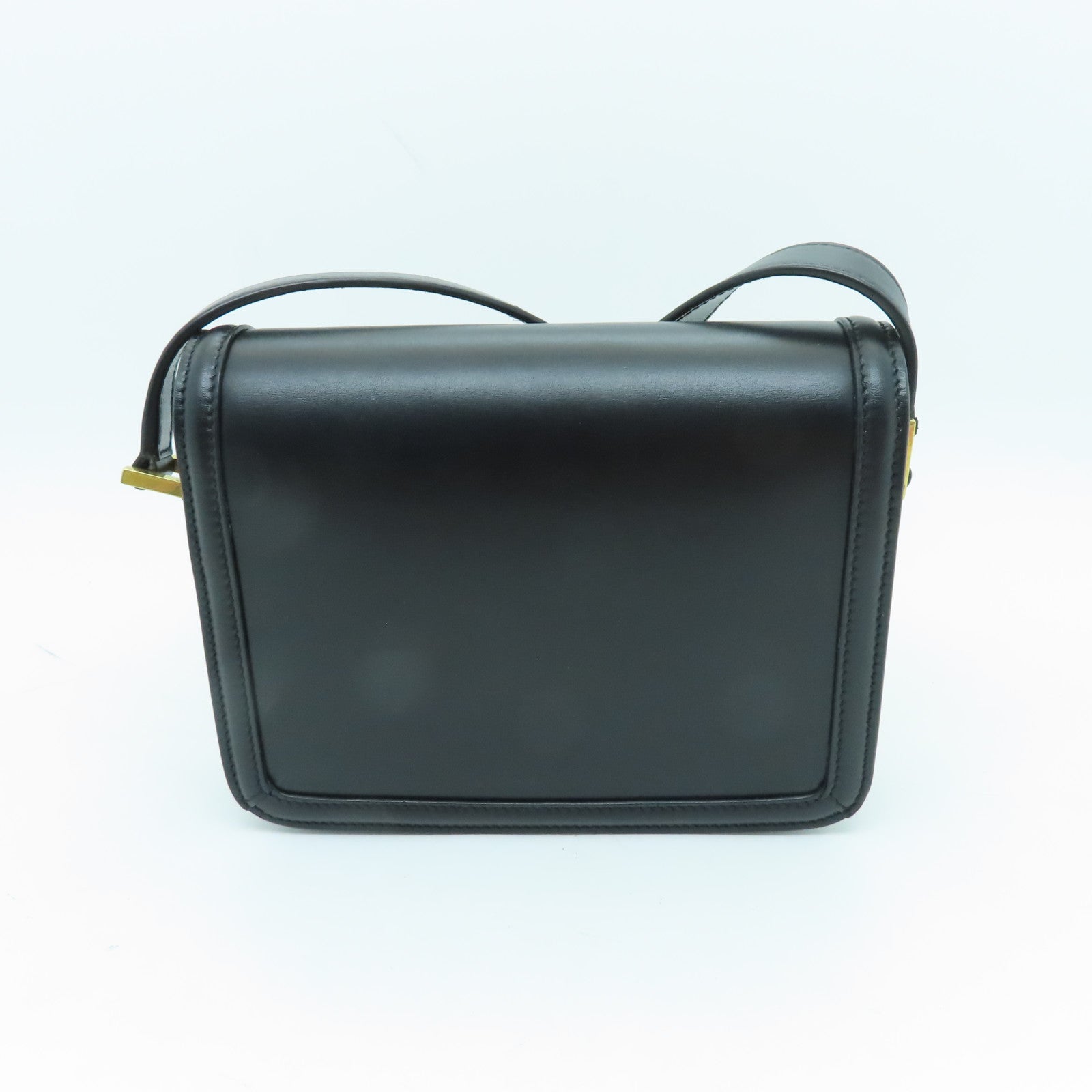 YVES SAINT LAURENT 牛皮皮革Samll Satchel In Box金扣肩背袋黑色
