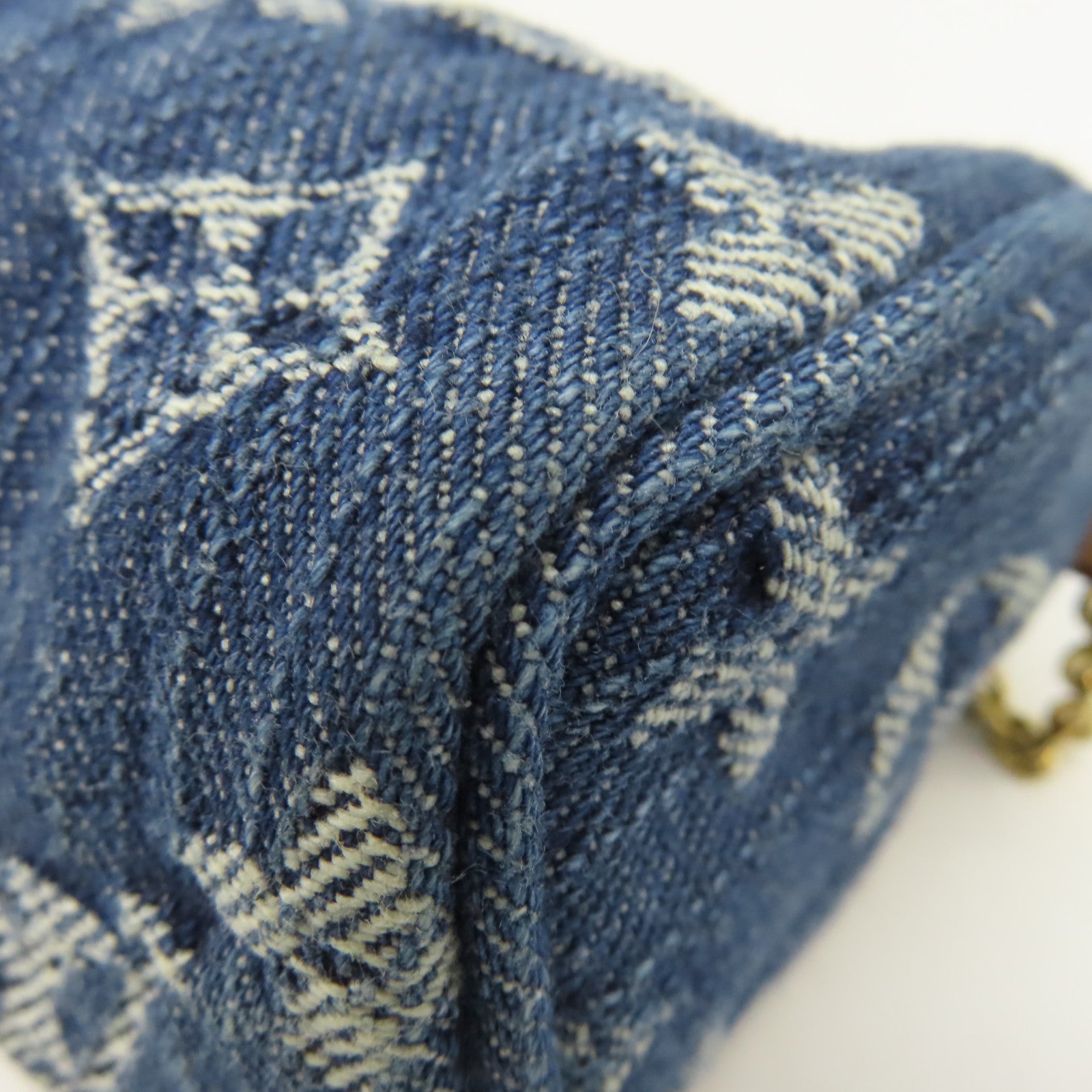 LOUIS VUITTON Monogram Denim Trousse Speedy Pouch Charm金扣掛飾藍色