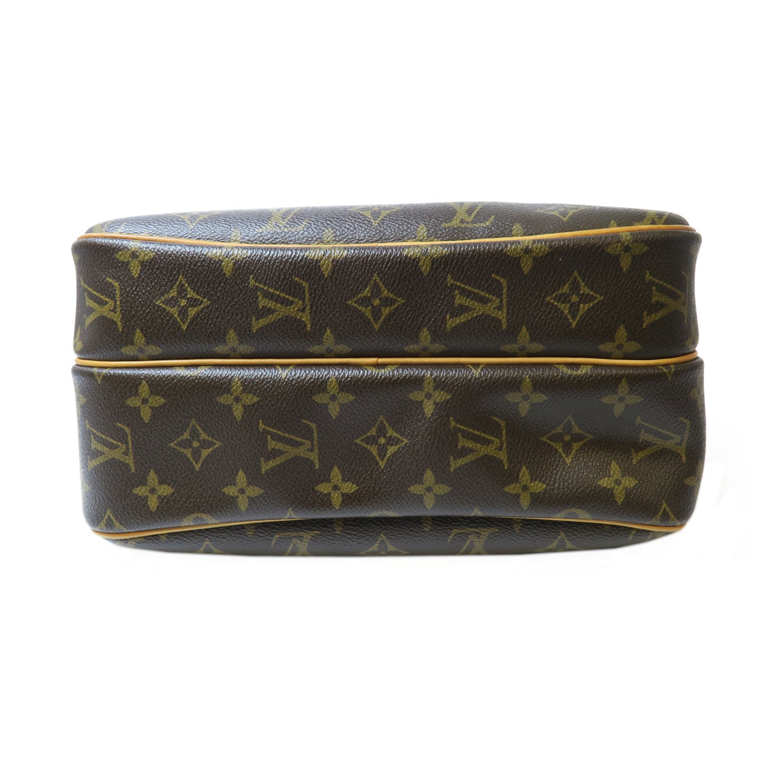 LOUIS VUITTON Monogram Reporter PM金扣肩背袋啡色