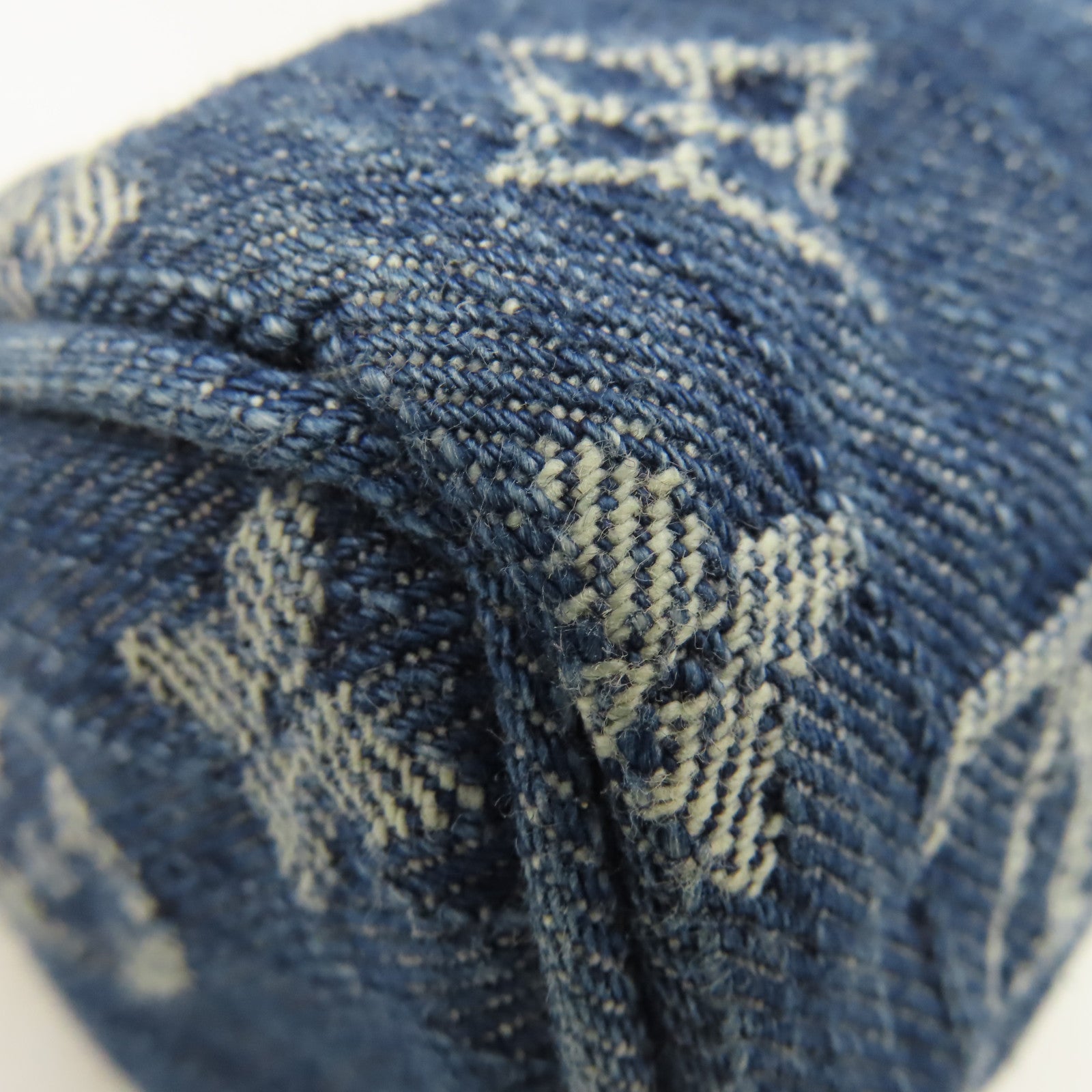 LOUIS VUITTON Monogram Denim Trousse Speedy Pouch Charm金扣掛飾藍色