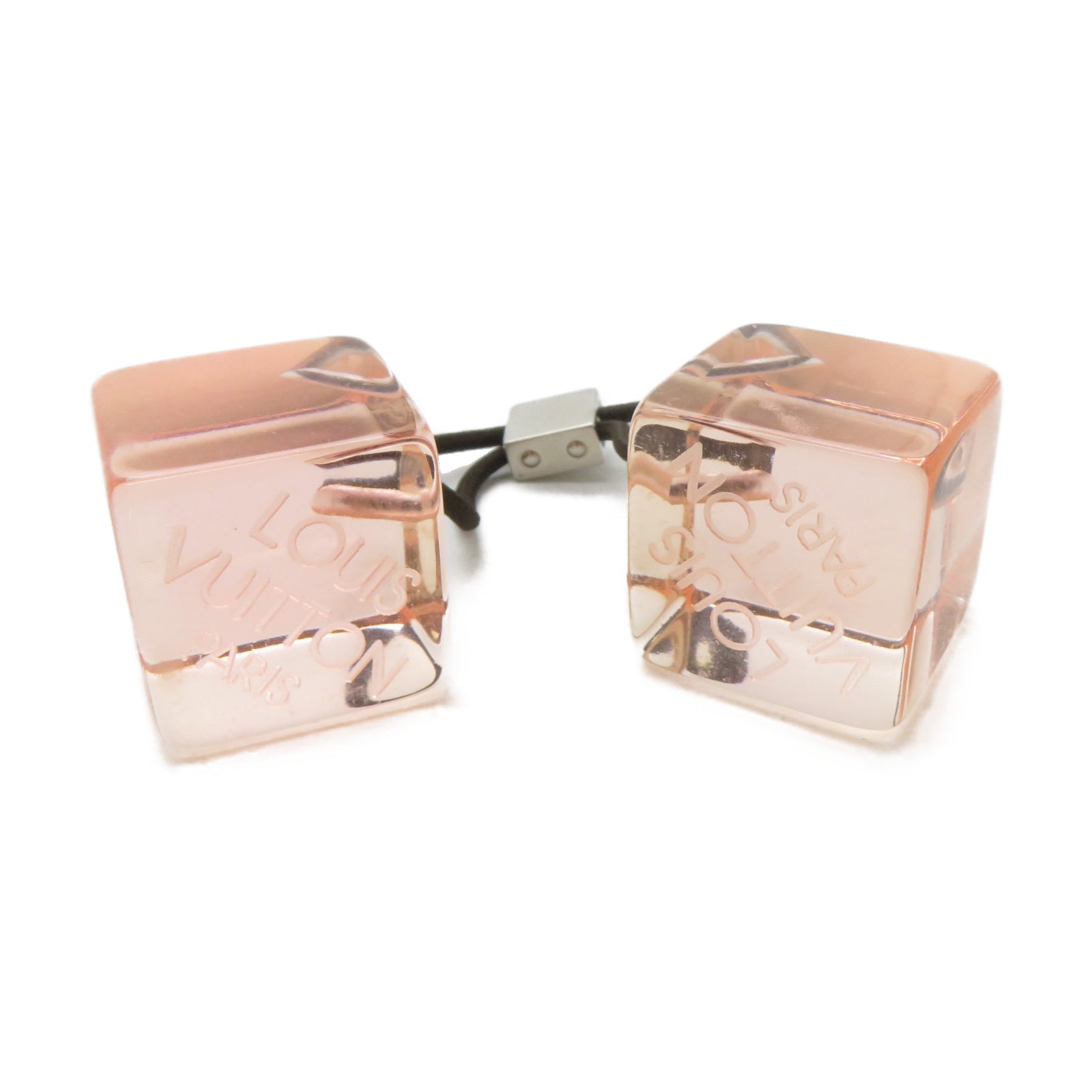 LOUIS VUITTON PVC Hair Cube銀扣髮圈粉紅色