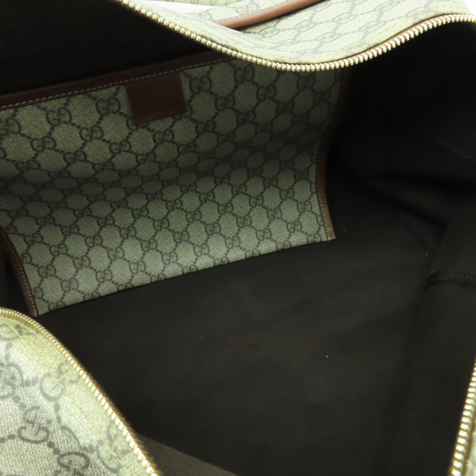 GUCCI 【激減優惠】塗層帆布Boston Bag金扣波士頓包棕色