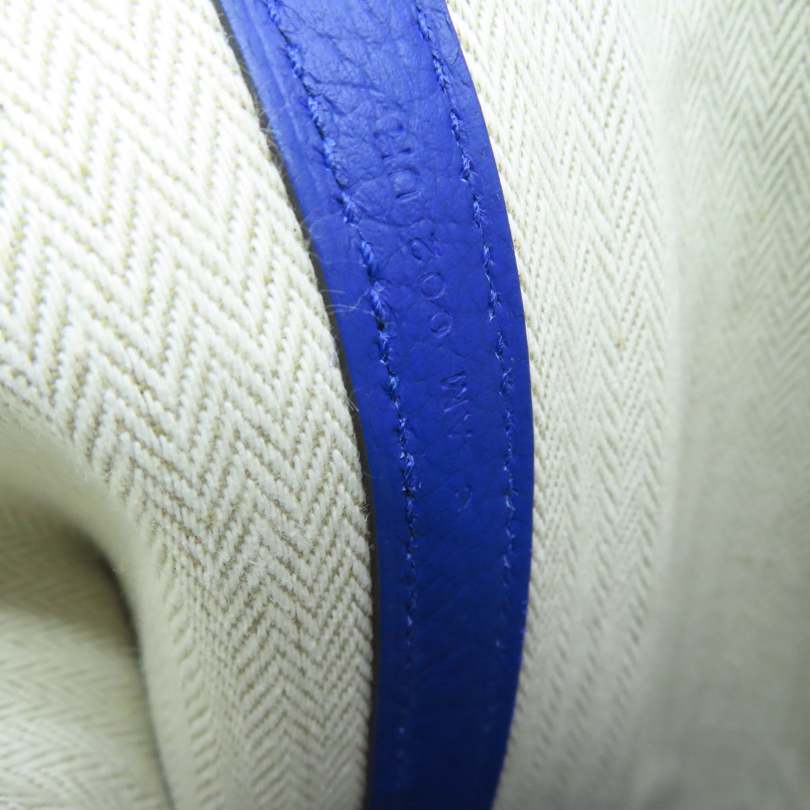 HERMES Country皮革GardenParty PM银扣手挽袋蓝色