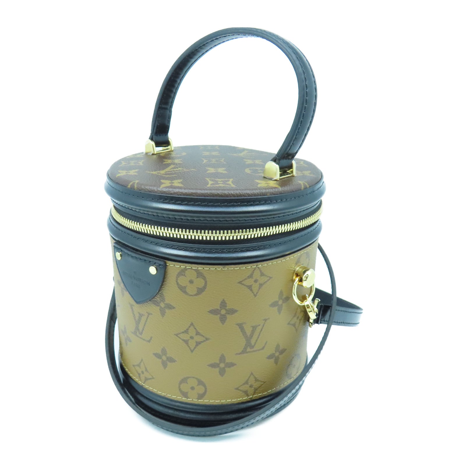 LOUIS VUITTON Monogram Reverse Cannes金扣手挽肩背兩用袋啡色