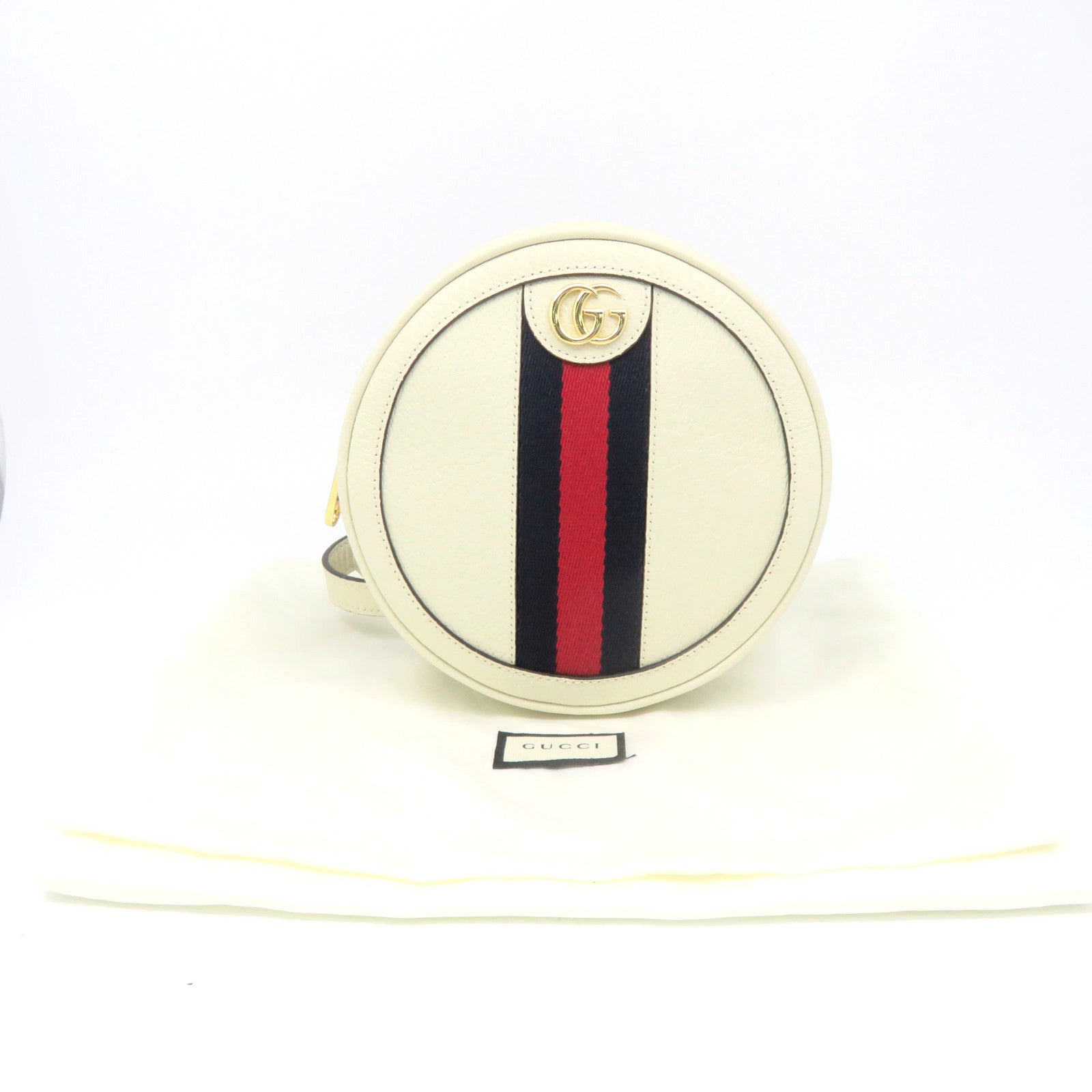 GUCCI 牛皮皮革Ophidia Mini Backpack背包米白色