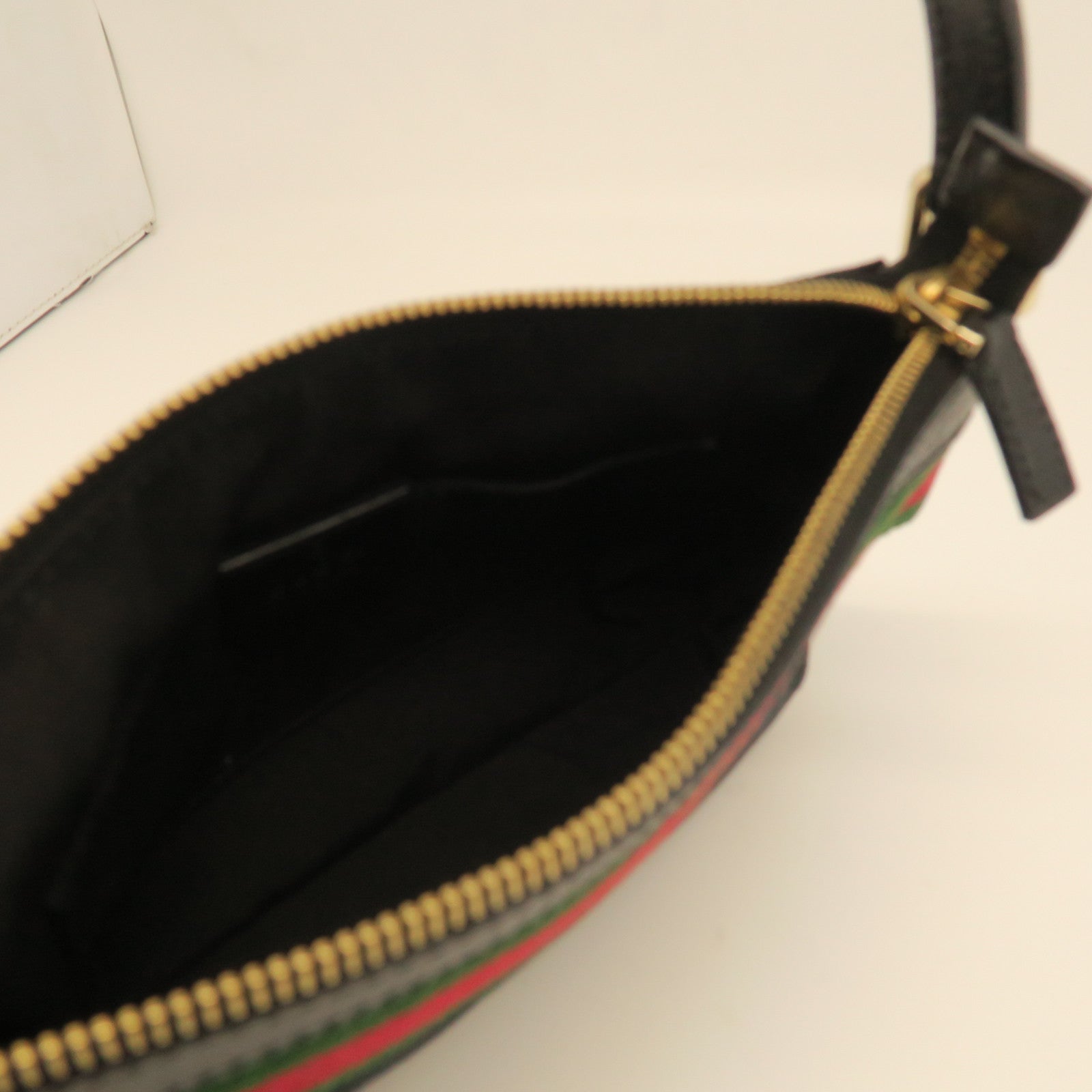 GUCCI Canvas Pouch Shoulder Gold Buckle Shoulder Bag Black