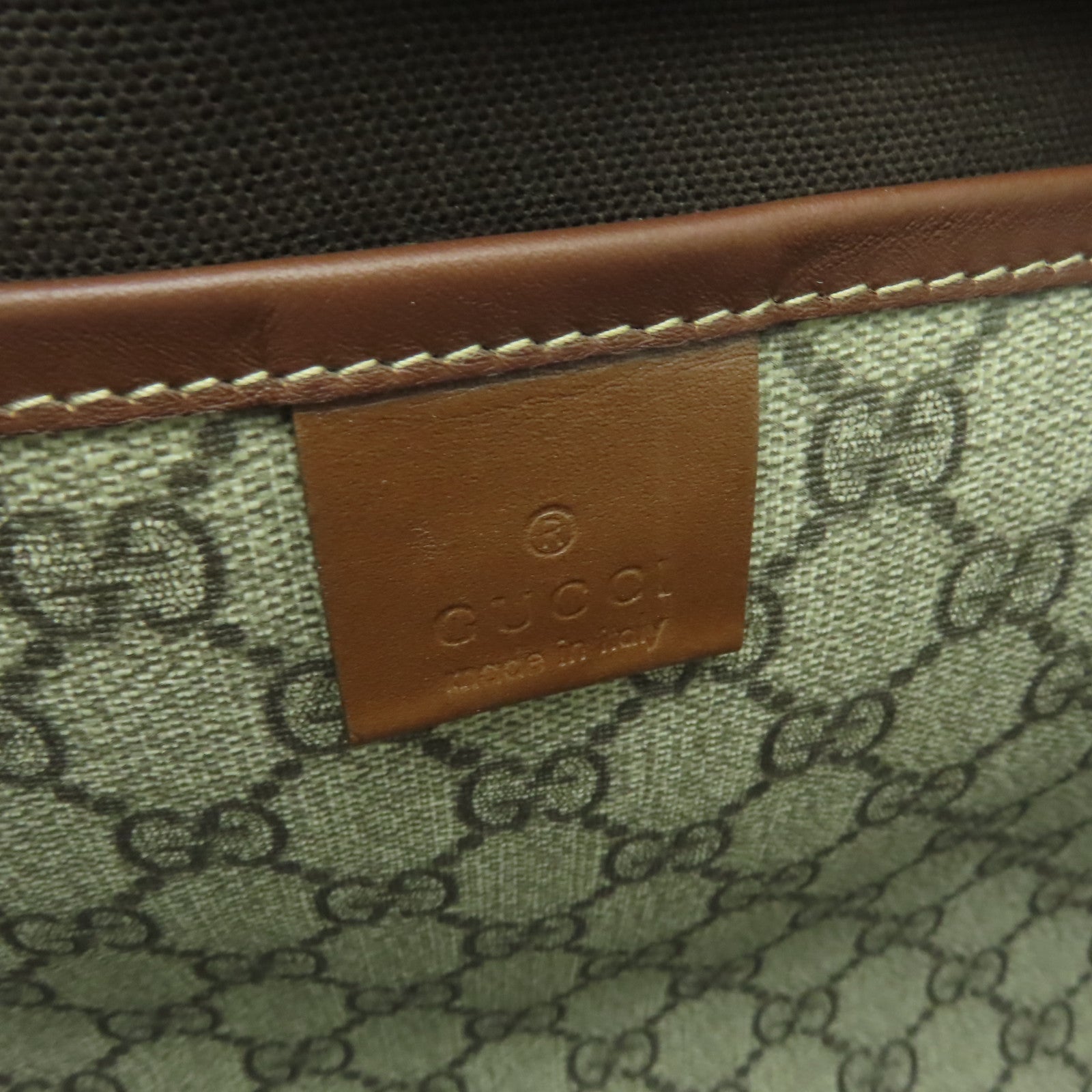 GUCCI 【激減優惠】塗層帆布Boston Bag金扣波士頓包棕色