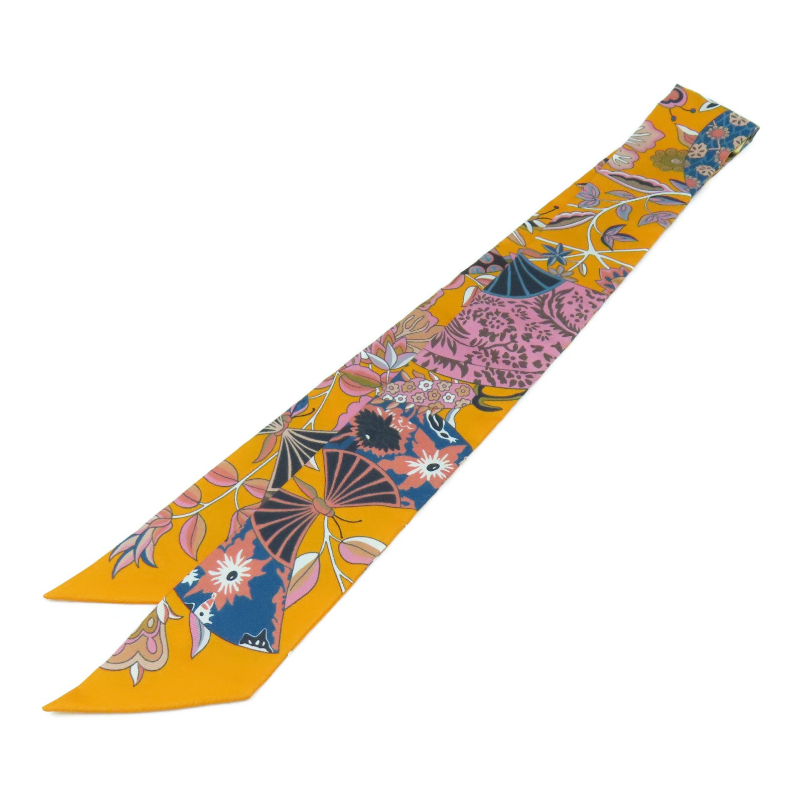 HERMES 【激減優惠】絲質Twilly絲巾橘色