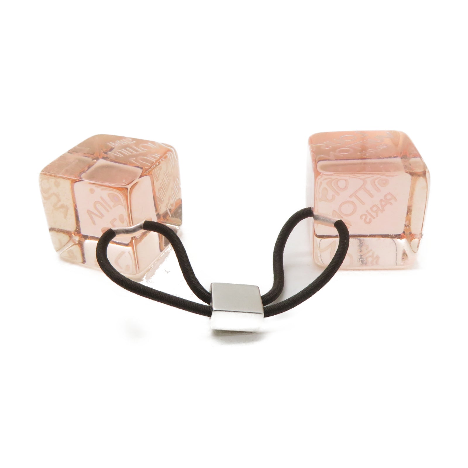 LOUIS VUITTON PVC Hair Cube銀扣髮圈粉紅色