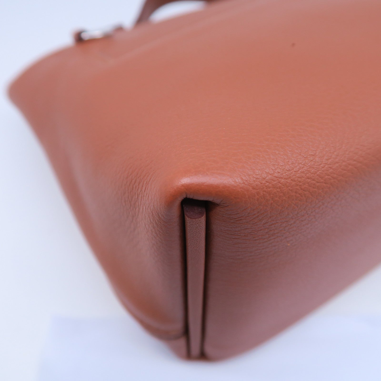 HERMES Evercolor皮革Mini 24/24銀扣手挽肩背兩用袋經典駝色