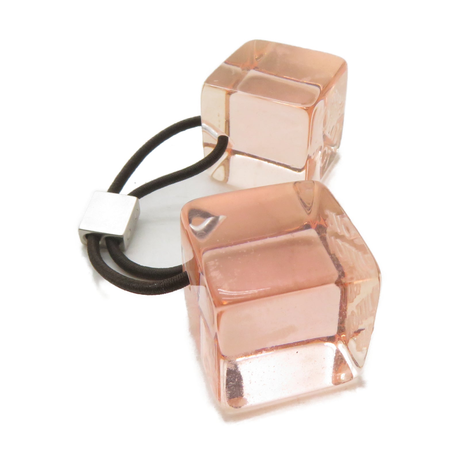 LOUIS VUITTON PVC Hair Cube銀扣髮圈粉紅色