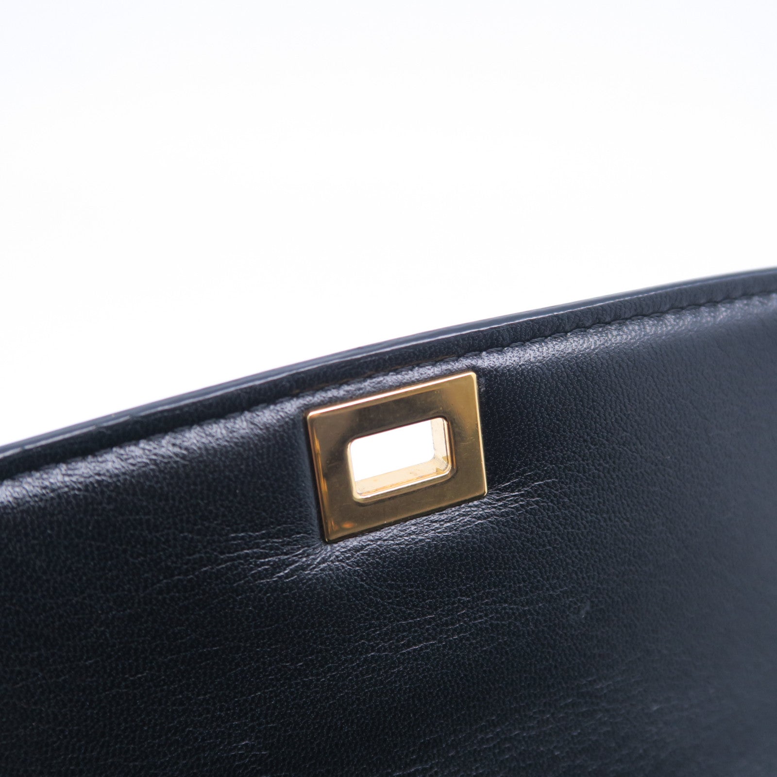 CELINE 牛皮皮革Shoulder Bag金扣肩背袋黑色
