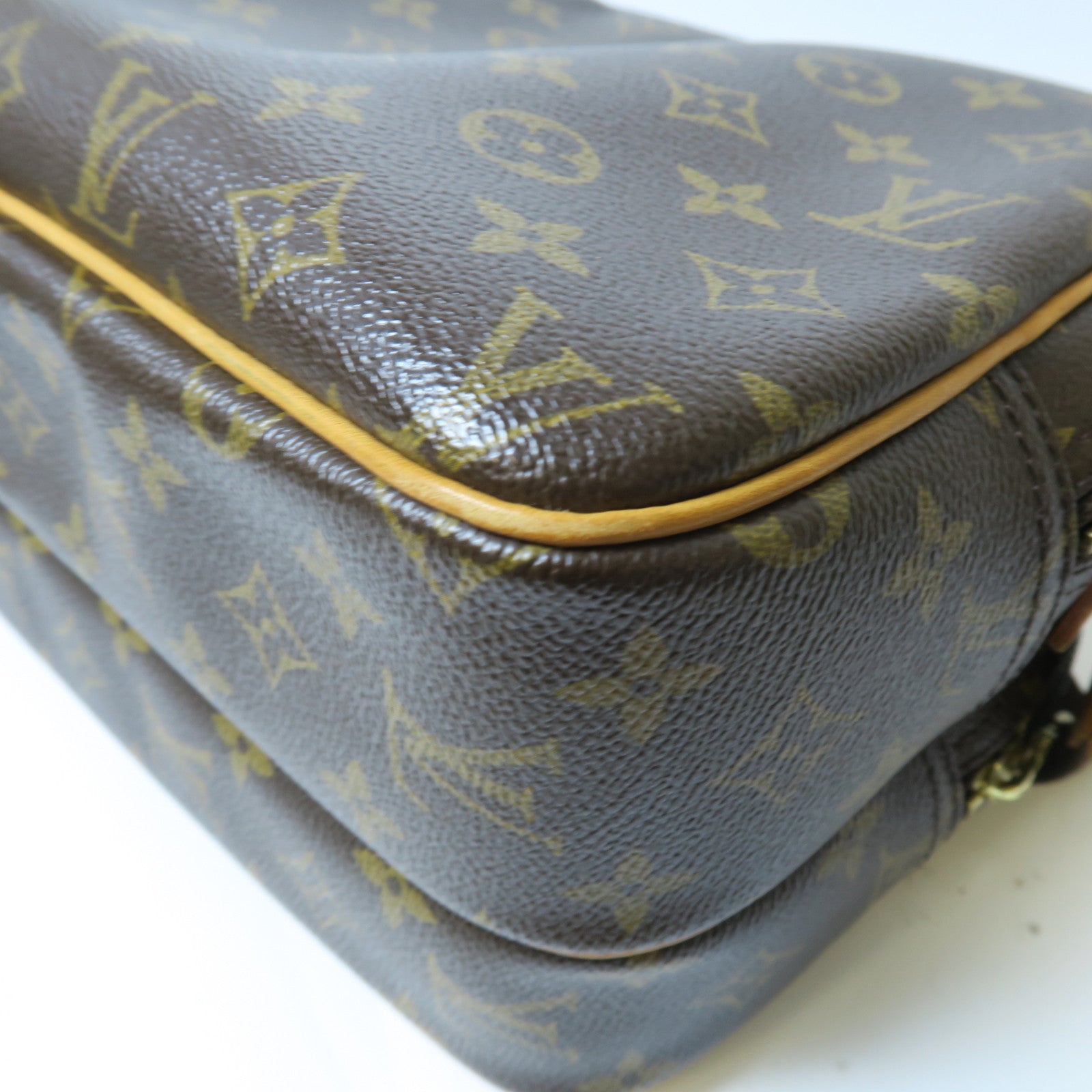 LOUIS VUITTON Monogram Reporter PM金扣肩背袋啡色