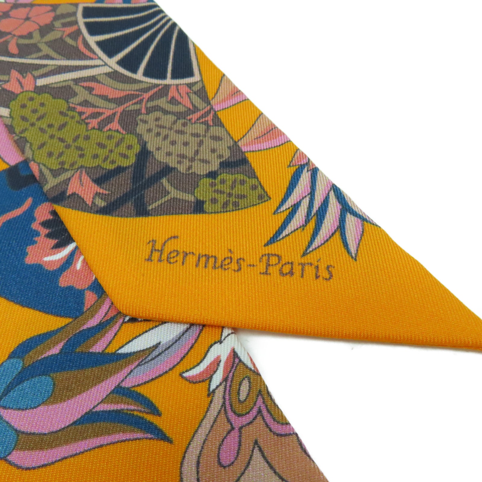 HERMES 【激減優惠】絲質Twilly絲巾橘色