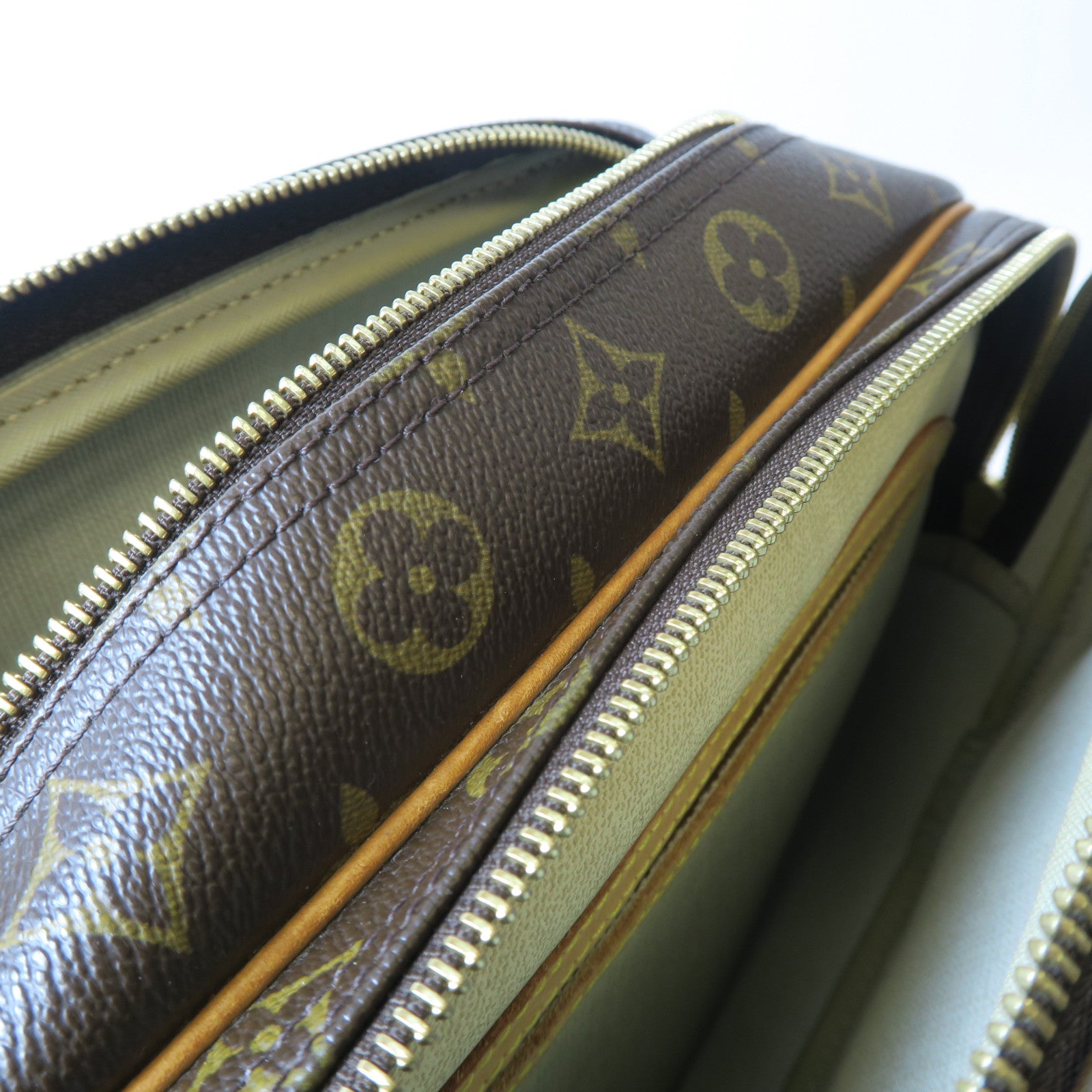LOUIS VUITTON Monogram Reporter PM金扣肩背袋啡色