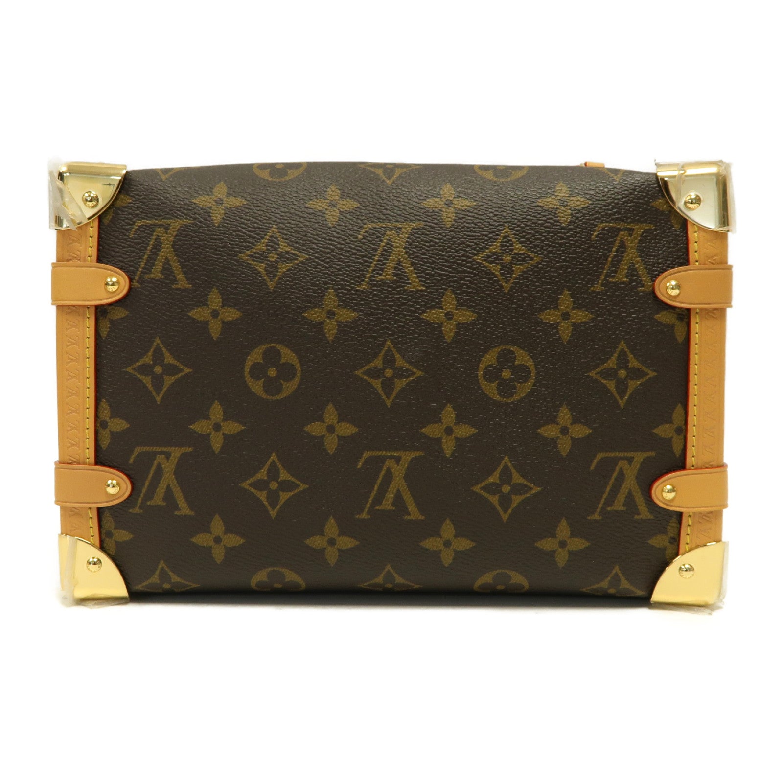 LOUIS VUITTON Monogram Side Trunk MM金扣手挽肩背兩用袋啡色