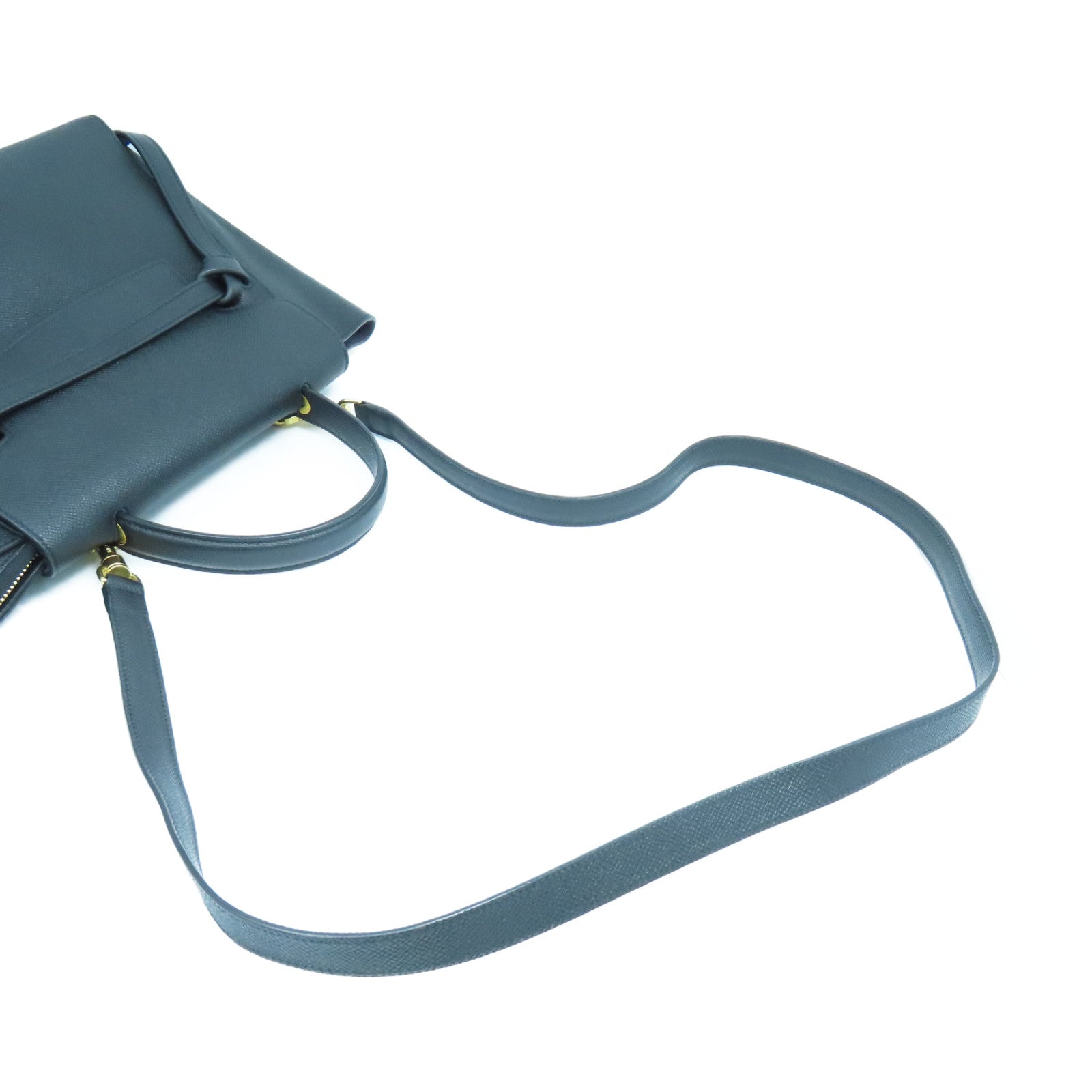 CELINE 牛皮皮革Micro Belt Bag金扣手挽肩背兩用袋黑色