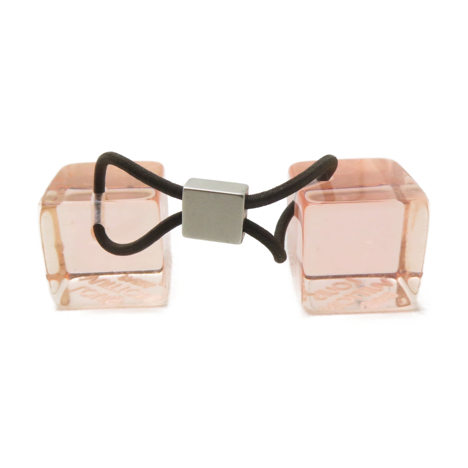 LOUIS VUITTON PVC Hair Cube銀扣髮圈粉紅色
