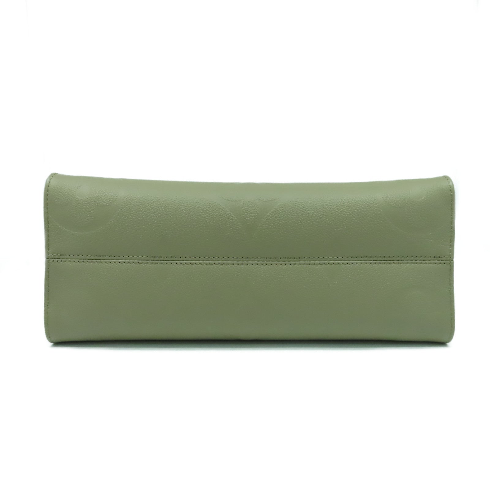 LOUIS VUITTON Monogram Empreinte On The Go MM金扣手挽肩背兩用袋米色
