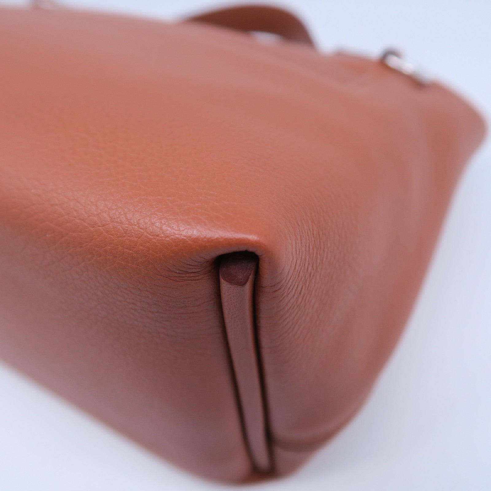 HERMES Evercolor皮革Mini 24/24銀扣手挽肩背兩用袋經典駝色