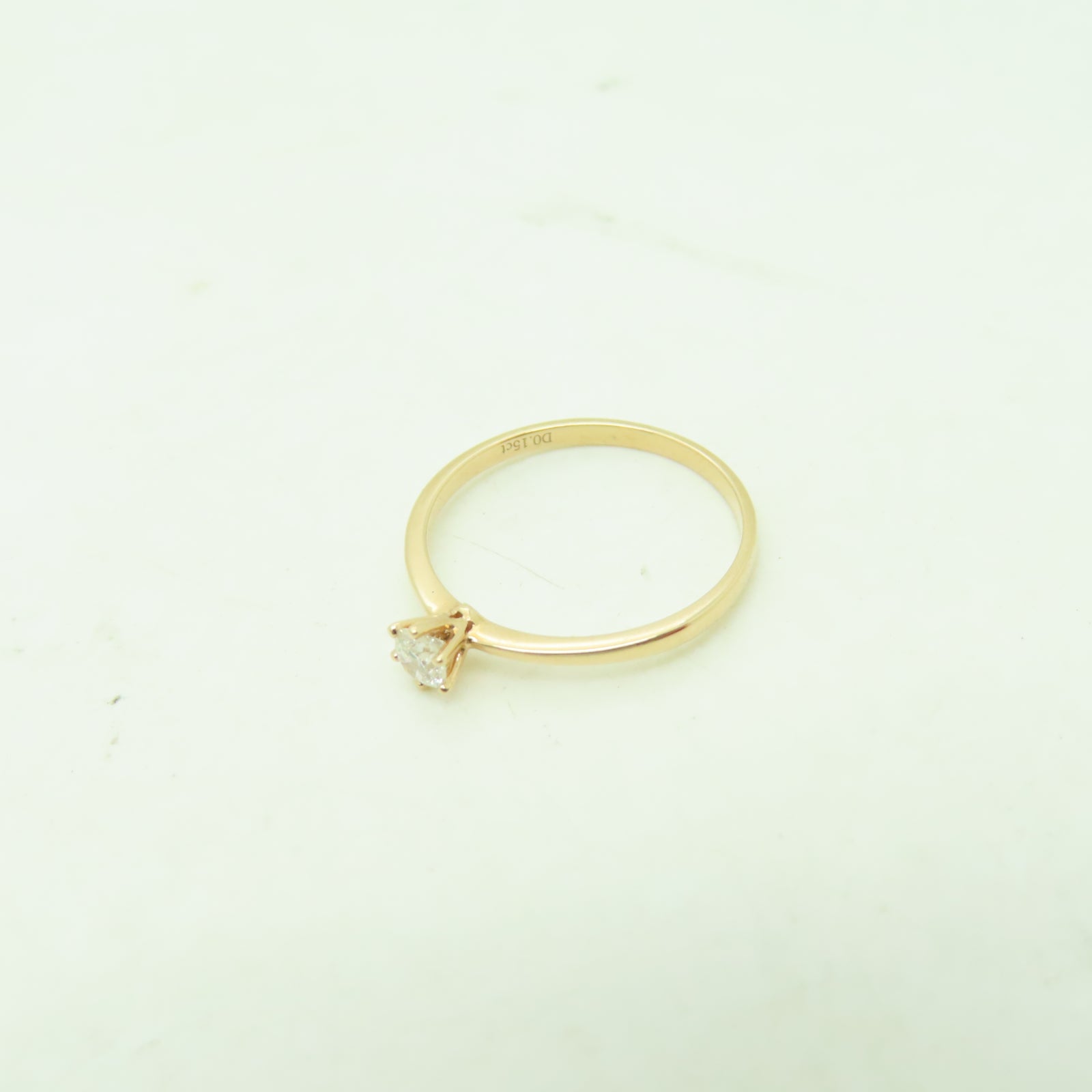 JEWELRY 18K玫瑰金Diamond Ring 0.15ct鑽石戒指US#5.5