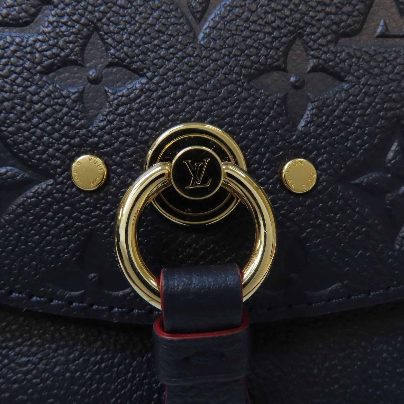 LOUIS VUITTON Mono-Empreinte Blanche BB金扣鏈帶肩背袋藍色
