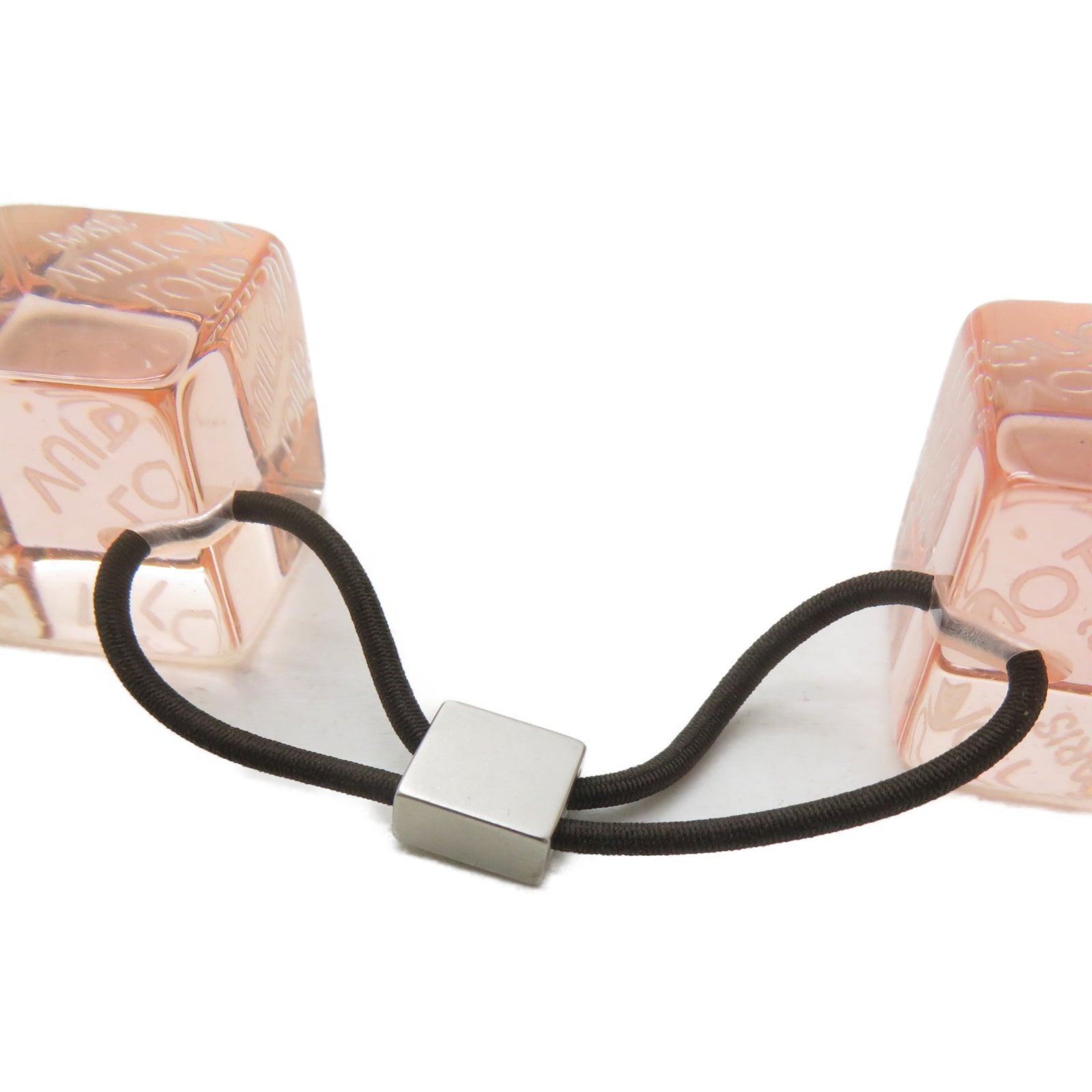 LOUIS VUITTON PVC Hair Cube銀扣髮圈粉紅色