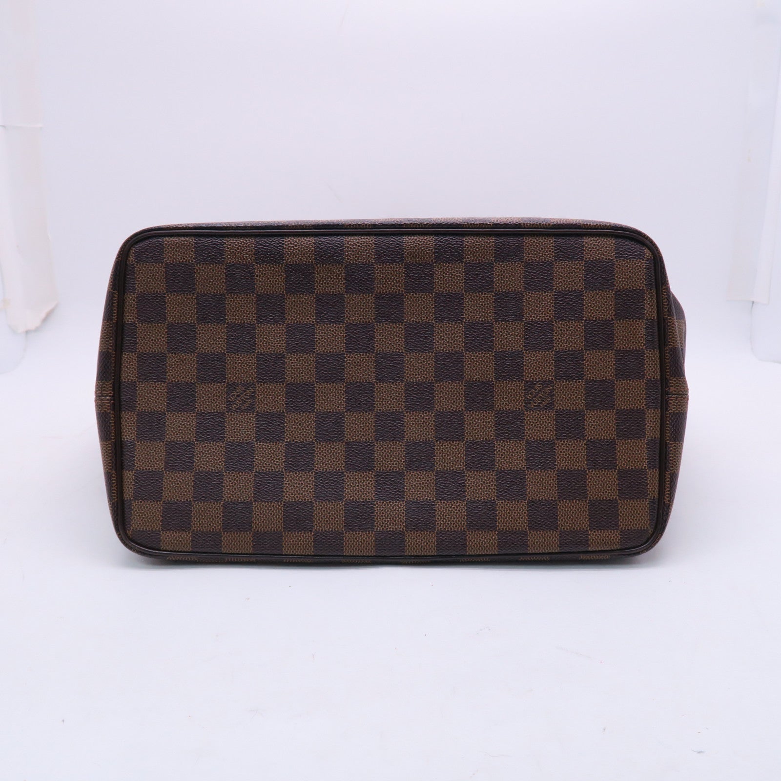 LOUIS VUITTON Damier Saleya MM金扣手挽袋棕色