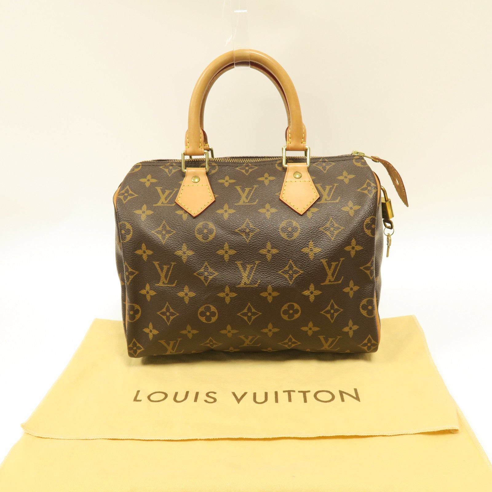 LOUIS VUITTON Monogram Speedy 25金扣手挽袋啡色