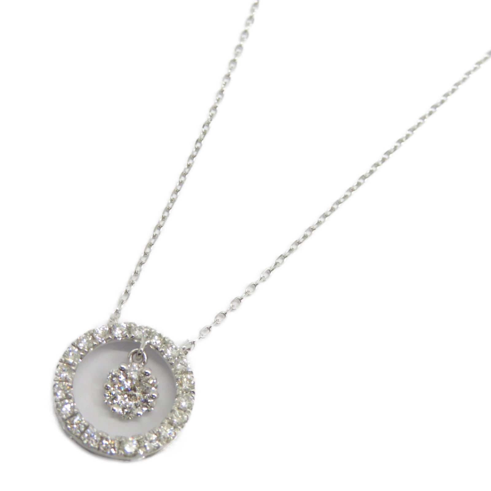 JEWELRY 18K白金Diamond Necklace 0.29ct鑽石項鍊銀色