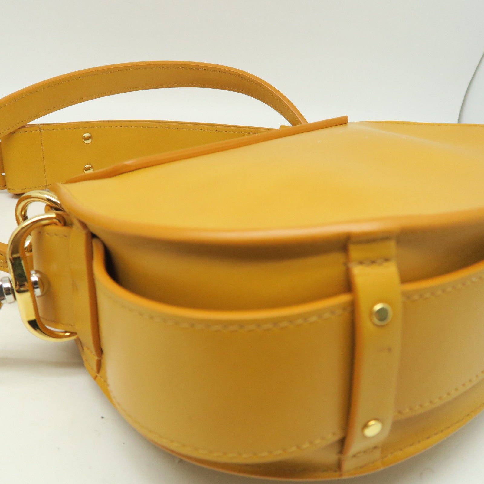 Chloe Cowhide Leather Small Tess Crossbody Bag Gold Buckle Handle Shoulder Back Dual-purpose Bag Yellow